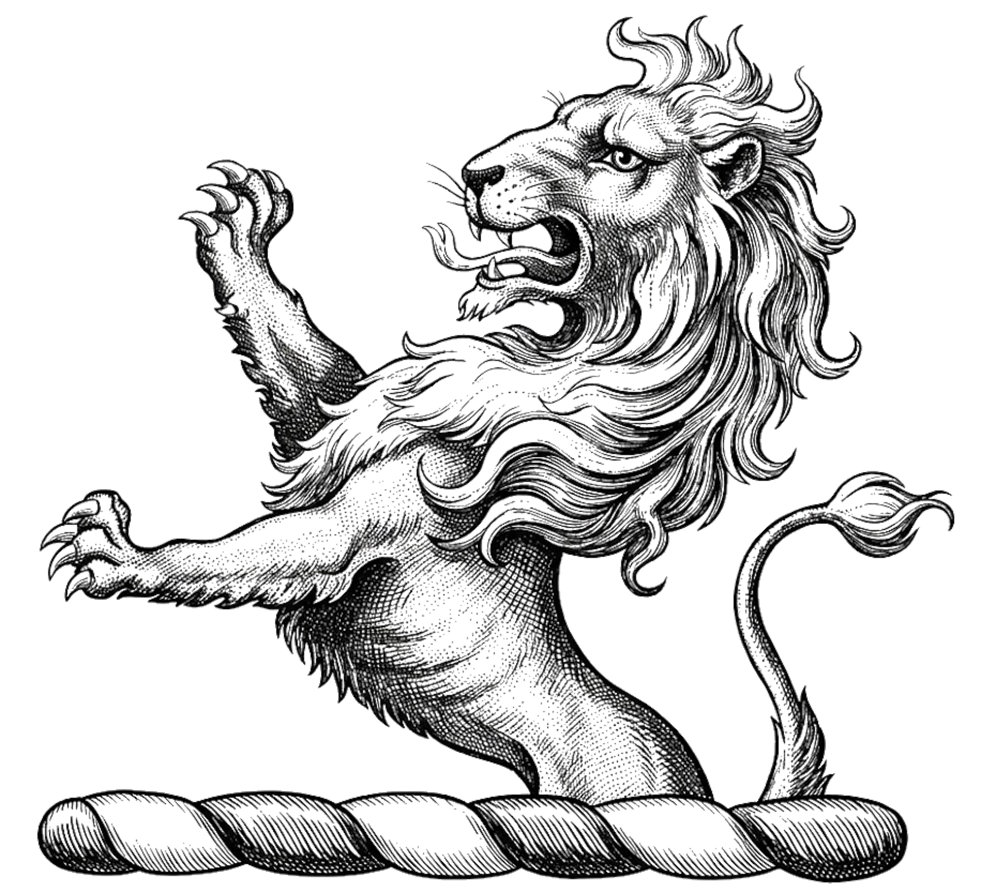 A demi-lion rampant Gules digital download: Includes Color PNG, B&W PNG, and SVG vector files