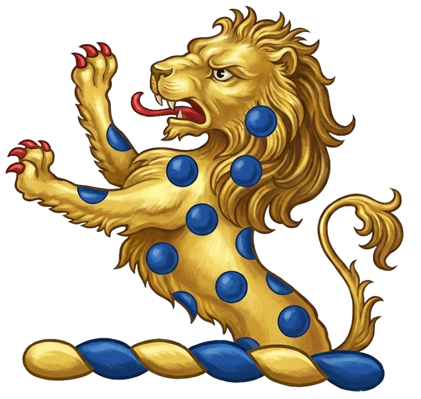 A Demi-Lion Or, Semee of Hurts digital download: Includes Color PNG, B&W PNG, and SVG vector files