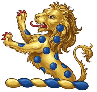 A Demi-Lion Or, Semee of Hurts digital download: Includes Color PNG, B&W PNG, and SVG vector files