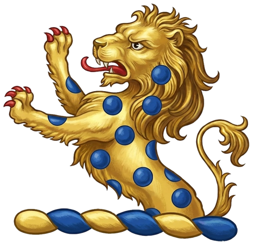A Demi-Lion Or, Semee of Hurts digital download: Includes Color PNG, B&W PNG, and SVG vector files