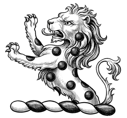 A Demi-Lion Or, Semee of Hurts digital download: Includes Color PNG, B&W PNG, and SVG vector files