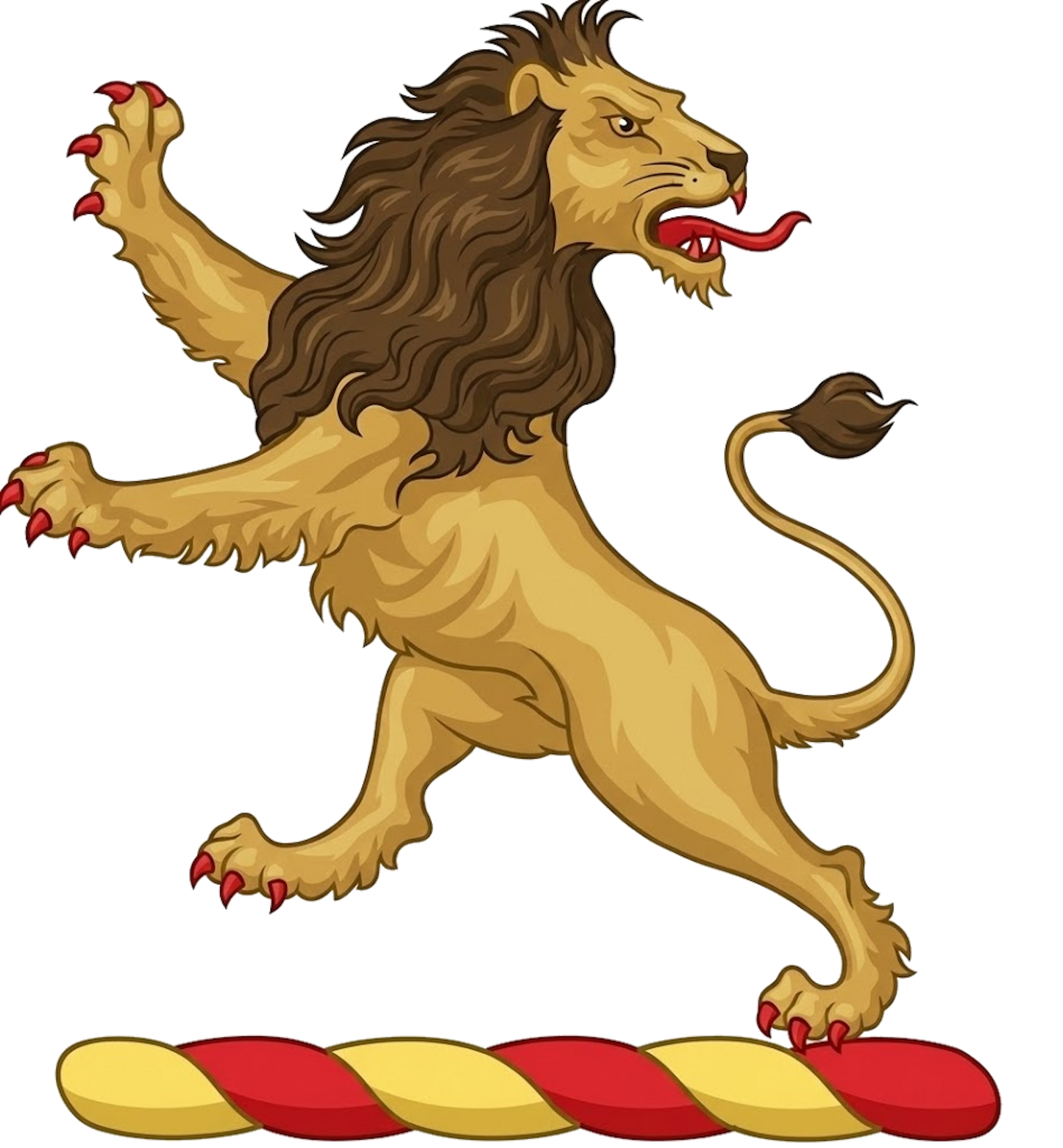 A lion rampant regardant sable digital download: Includes Color PNG, B&W PNG, and SVG vector files