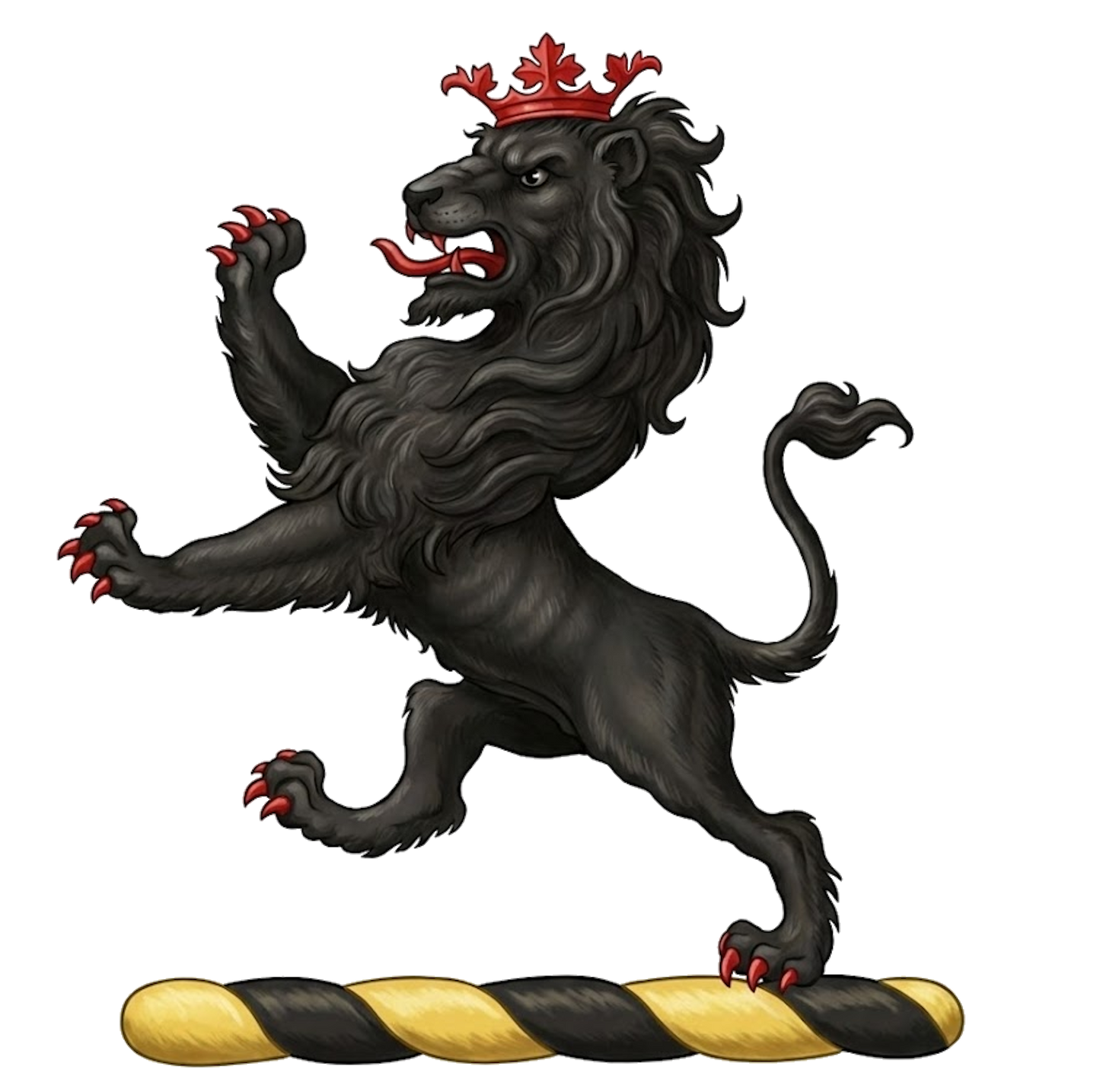 A Lion Rampant Sable Ducally Crowned digital download: Includes Color PNG, B&W PNG, and SVG vector files