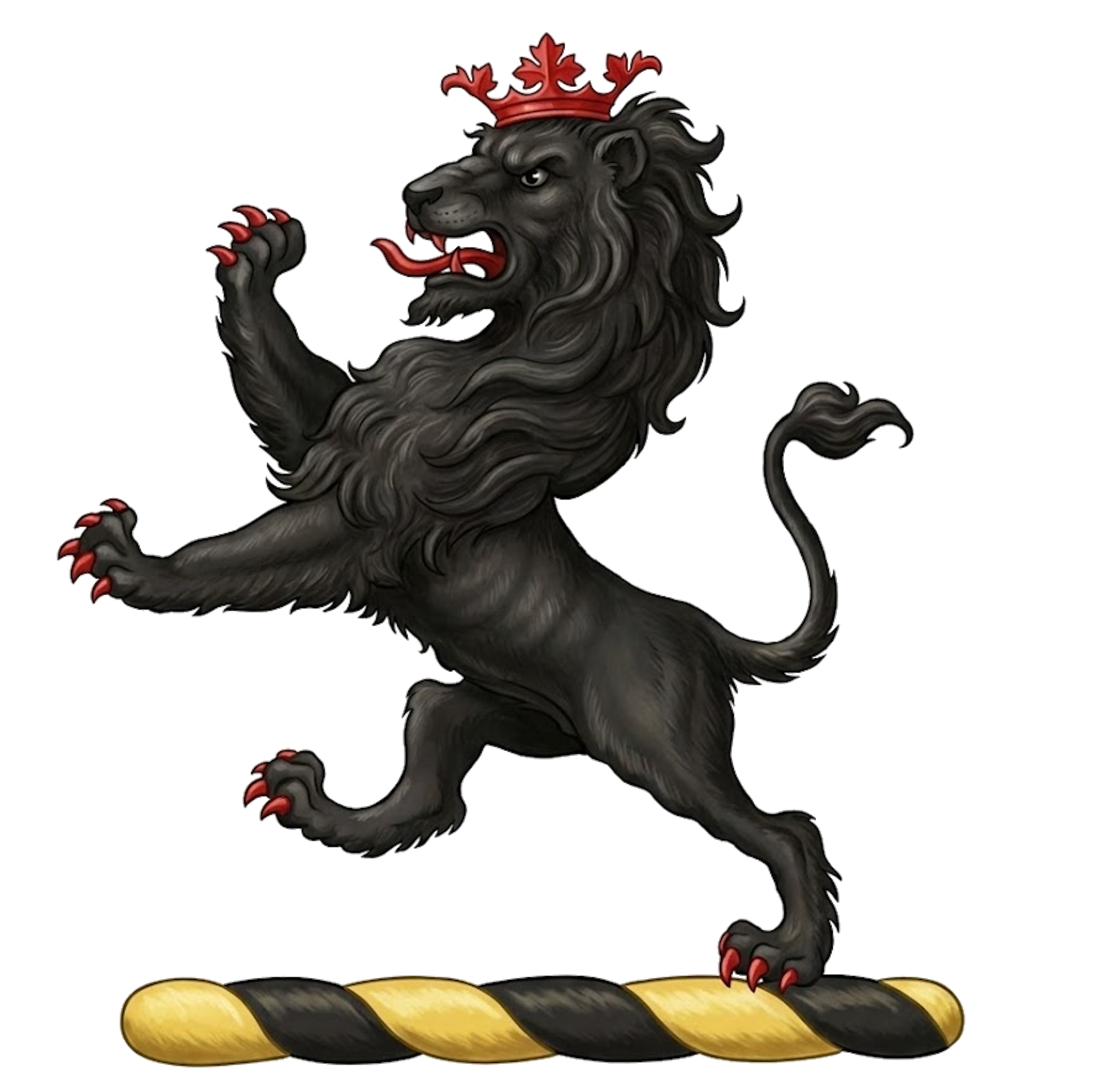 A Lion Rampant Sable Ducally Crowned digital download: Includes Color PNG, B&W PNG, and SVG vector files