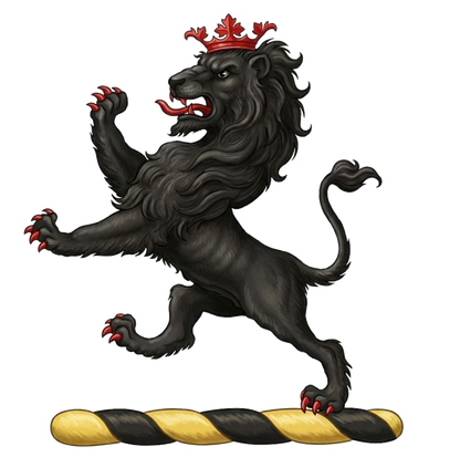 A Lion Rampant Sable Ducally Crowned digital download: Includes Color PNG, B&W PNG, and SVG vector files