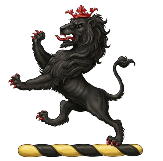 A Lion Rampant Sable Ducally Crowned digital download: Includes Color PNG, B&W PNG, and SVG vector files