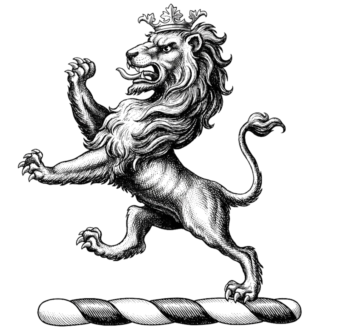 A Lion Rampant Sable Ducally Crowned digital download: Includes Color PNG, B&W PNG, and SVG vector files