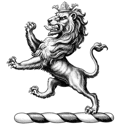 A Lion Rampant Sable Ducally Crowned digital download: Includes Color PNG, B&W PNG, and SVG vector files