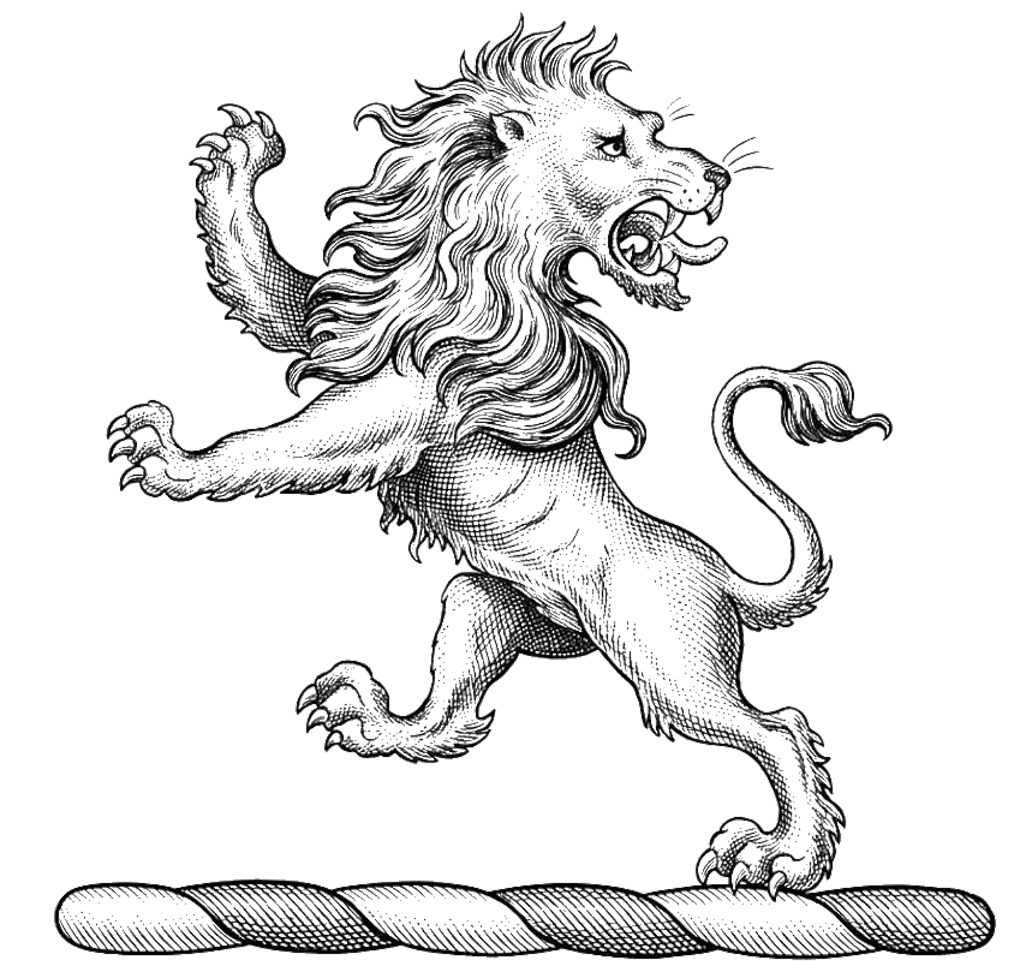 Lion Rampant Reguardant digital download: Includes Color PNG, B&W PNG, and SVG vector files