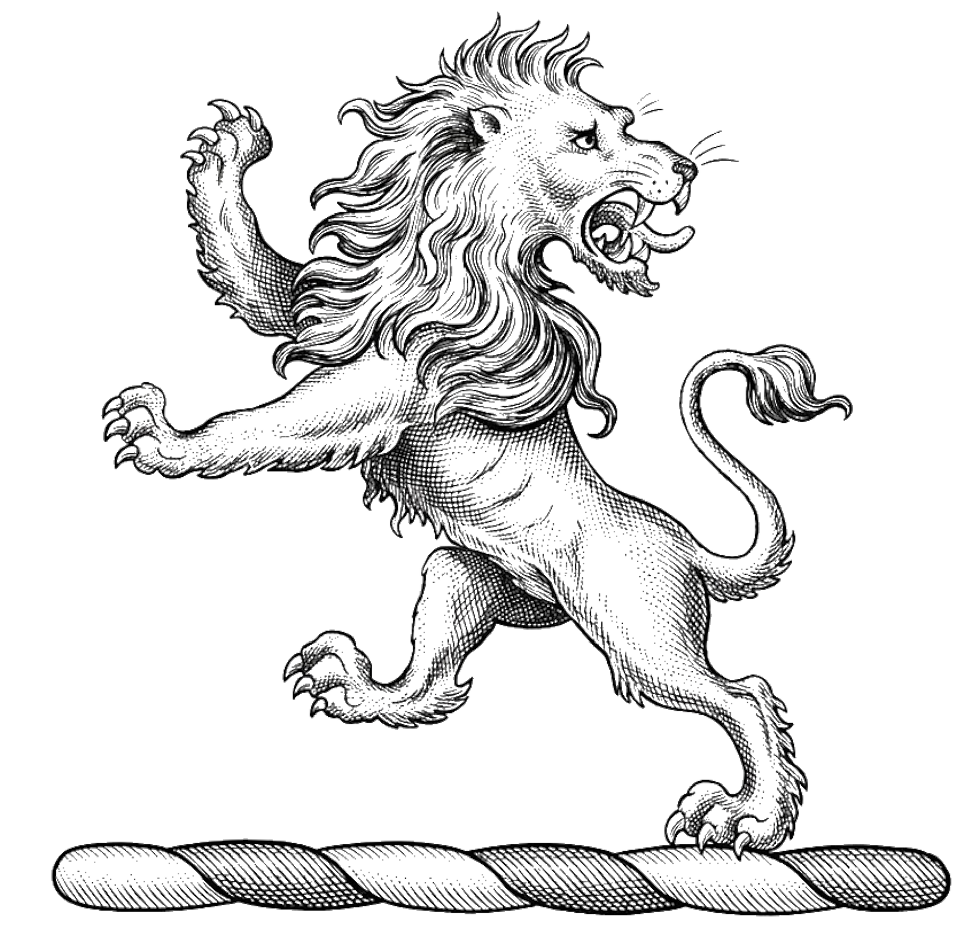 Lion Rampant Reguardant digital download: Includes Color PNG, B&W PNG, and SVG vector files