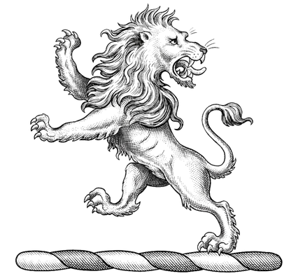 Lion Rampant Reguardant digital download: Includes Color PNG, B&W PNG, and SVG vector files