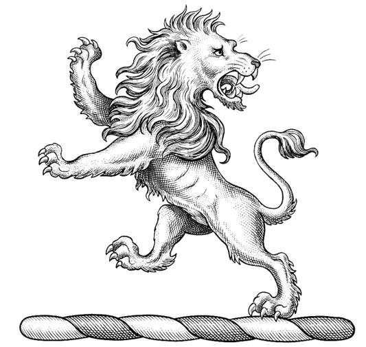 Lion Rampant Reguardant digital download: Includes Color PNG, B&W PNG, and SVG vector files