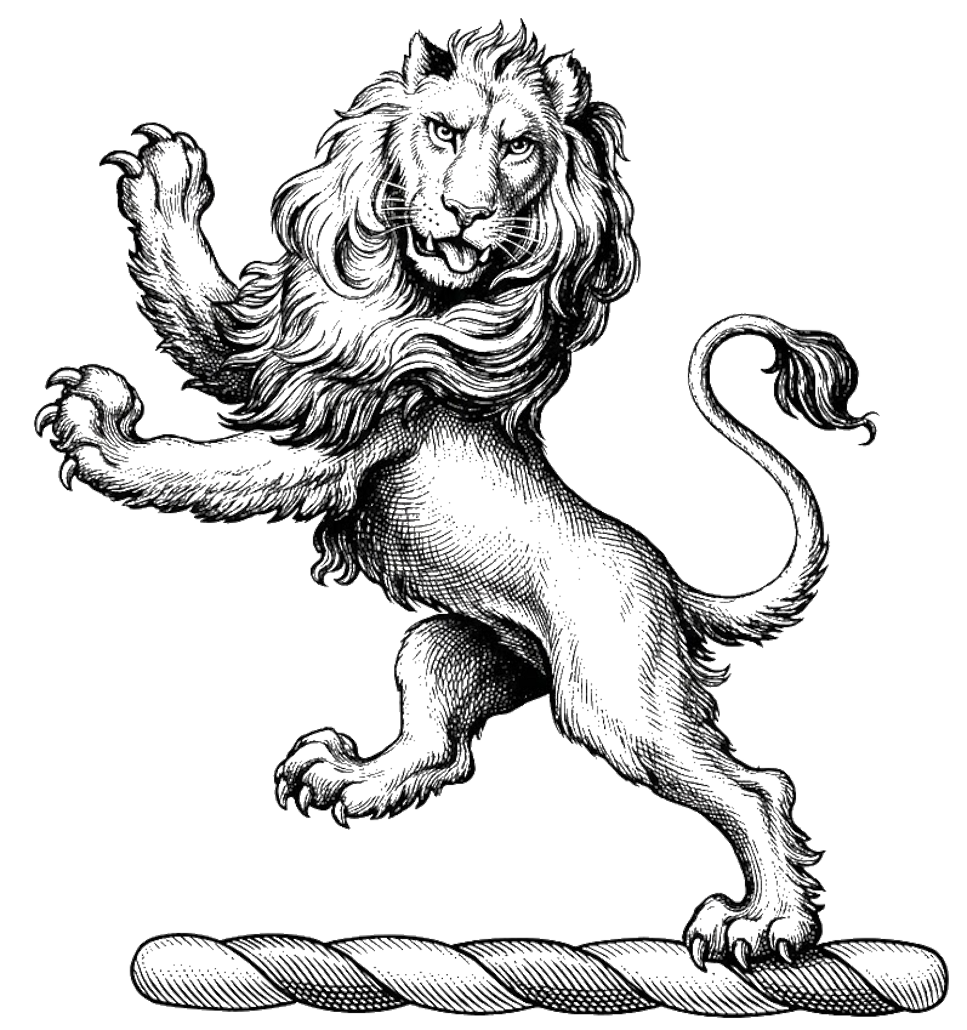 A Lion Rampant Guardant digital download: Includes Color PNG, B&W PNG, and SVG vector files
