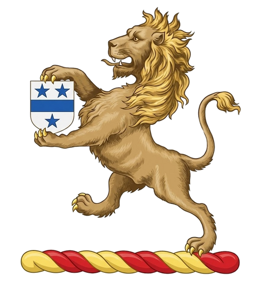 Lion Rampant Holding Escutcheon digital download: Includes Color PNG, B&W PNG, and SVG vector files