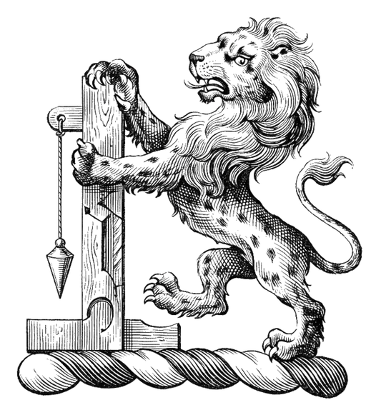 Lion Rampant Ermine Supporting a Plumb-rule digital download: Includes Color PNG, B&W PNG, and SVG vector files
