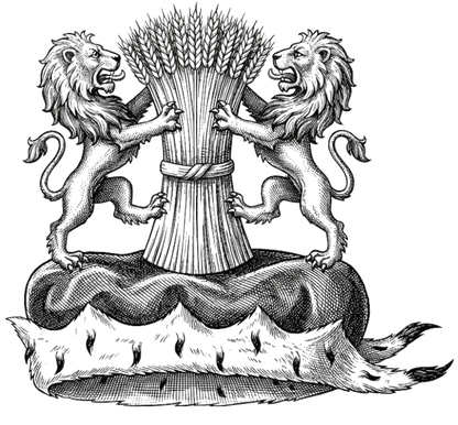 On a chapeau, two lions supporting a garb proper digital download: Includes Color PNG, B&W PNG, and SVG vector files
