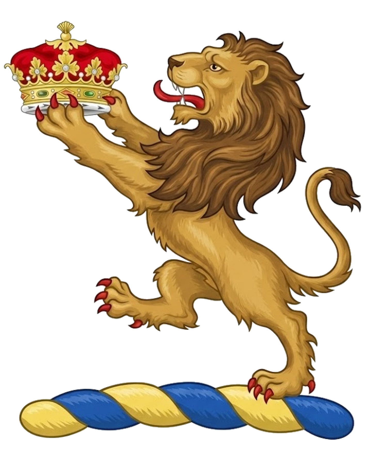 A lion rampant holding between the paws a ducal coronet digital download: Includes Color PNG, B&W PNG, and SVG vector files