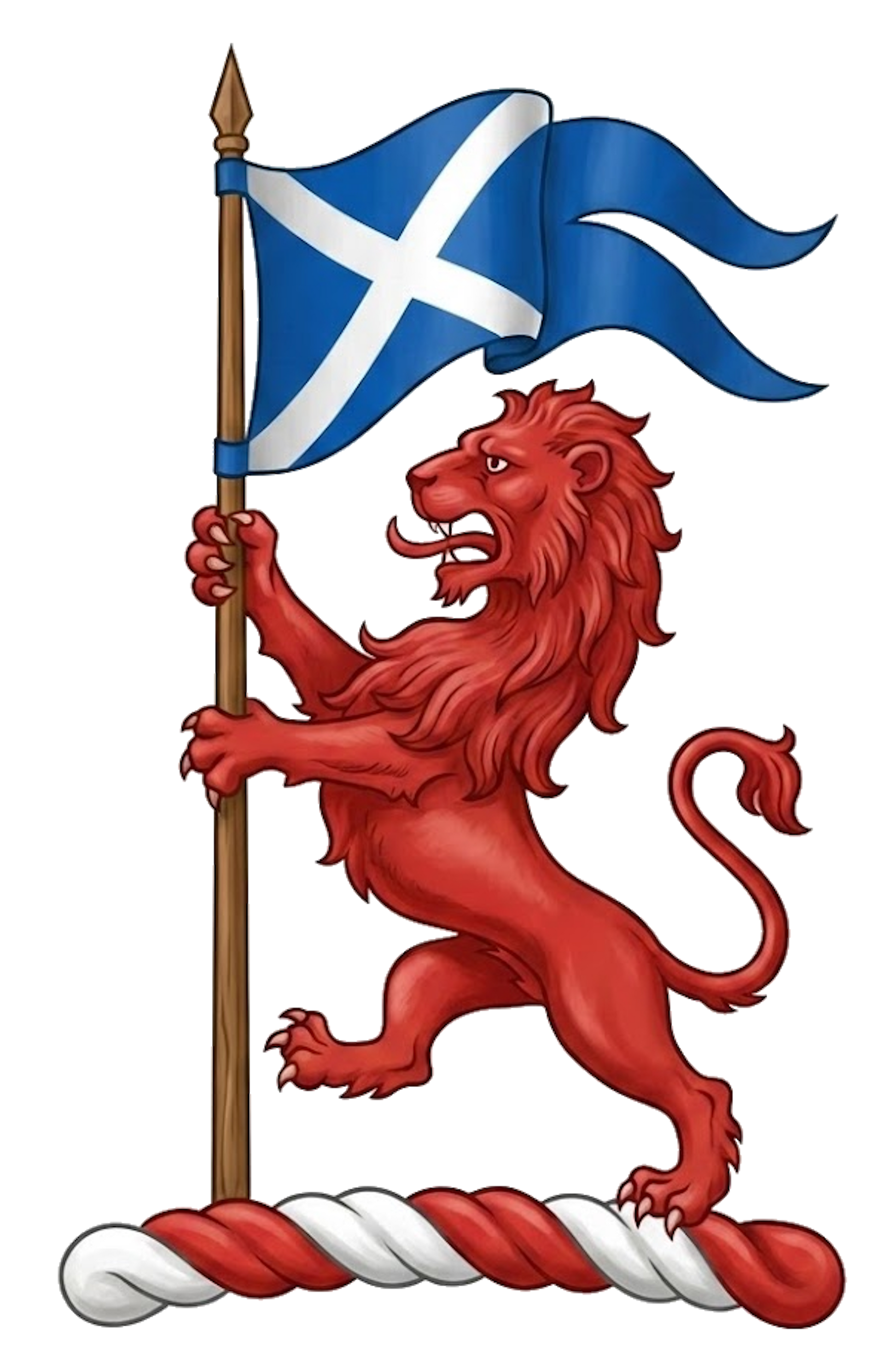 Lion Rampant with Standard Flag digital download: Includes Color PNG, B&W PNG, and SVG vector files