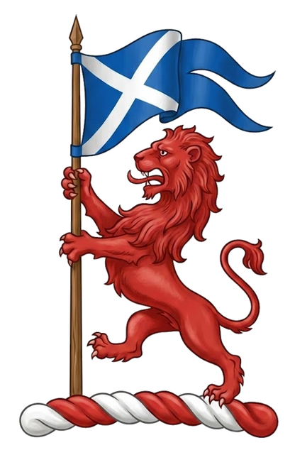 Lion Rampant with Standard Flag digital download: Includes Color PNG, B&W PNG, and SVG vector files