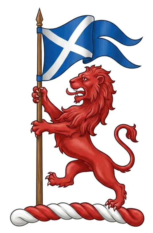Lion Rampant with Standard Flag digital download: Includes Color PNG, B&W PNG, and SVG vector files