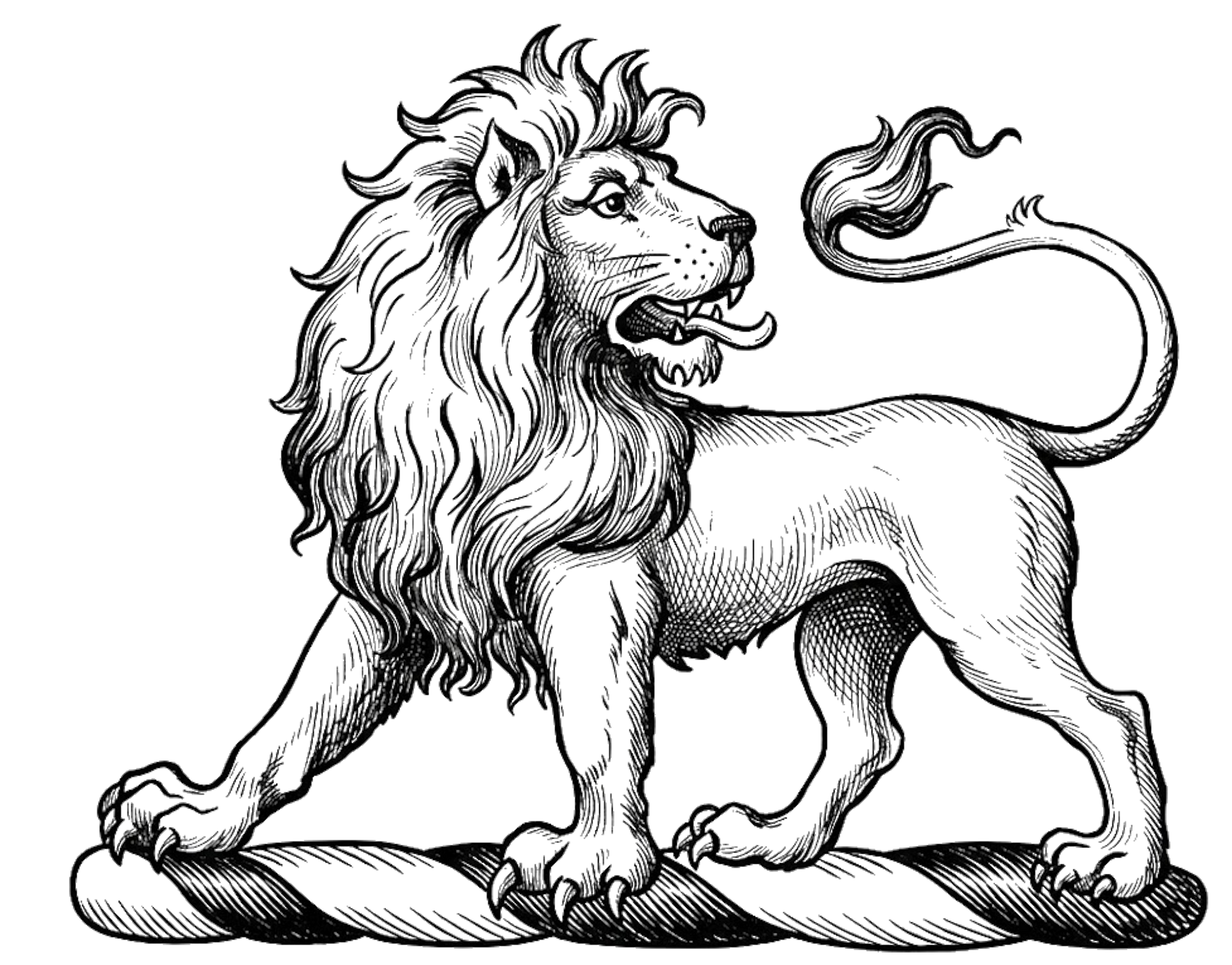 A lion statant digital download: Includes Color PNG, B&W PNG, and SVG vector files
