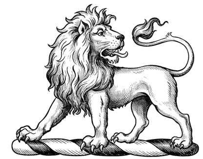 A lion statant digital download: Includes Color PNG, B&W PNG, and SVG vector files