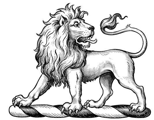 A lion statant digital download: Includes Color PNG, B&W PNG, and SVG vector files