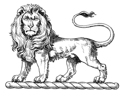 Lion Statant Gardant Sable digital download: Includes Color PNG, B&W PNG, and SVG vector files