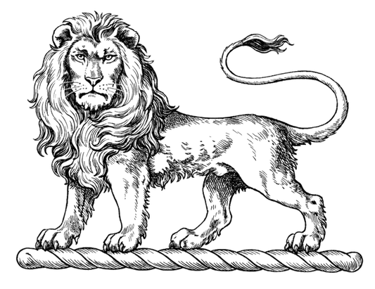 Lion Statant Gardant Sable digital download: Includes Color PNG, B&W PNG, and SVG vector files