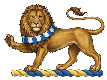 Lion Passant Gardant Collared Vair digital download: Includes Color PNG, B&W PNG, and SVG vector files