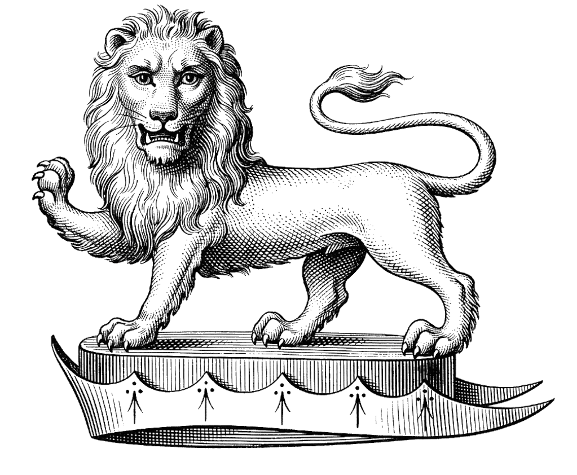 Lion Passant Guardant Upon A Chapeau digital download: Includes Color PNG, B&W PNG, and SVG vector files