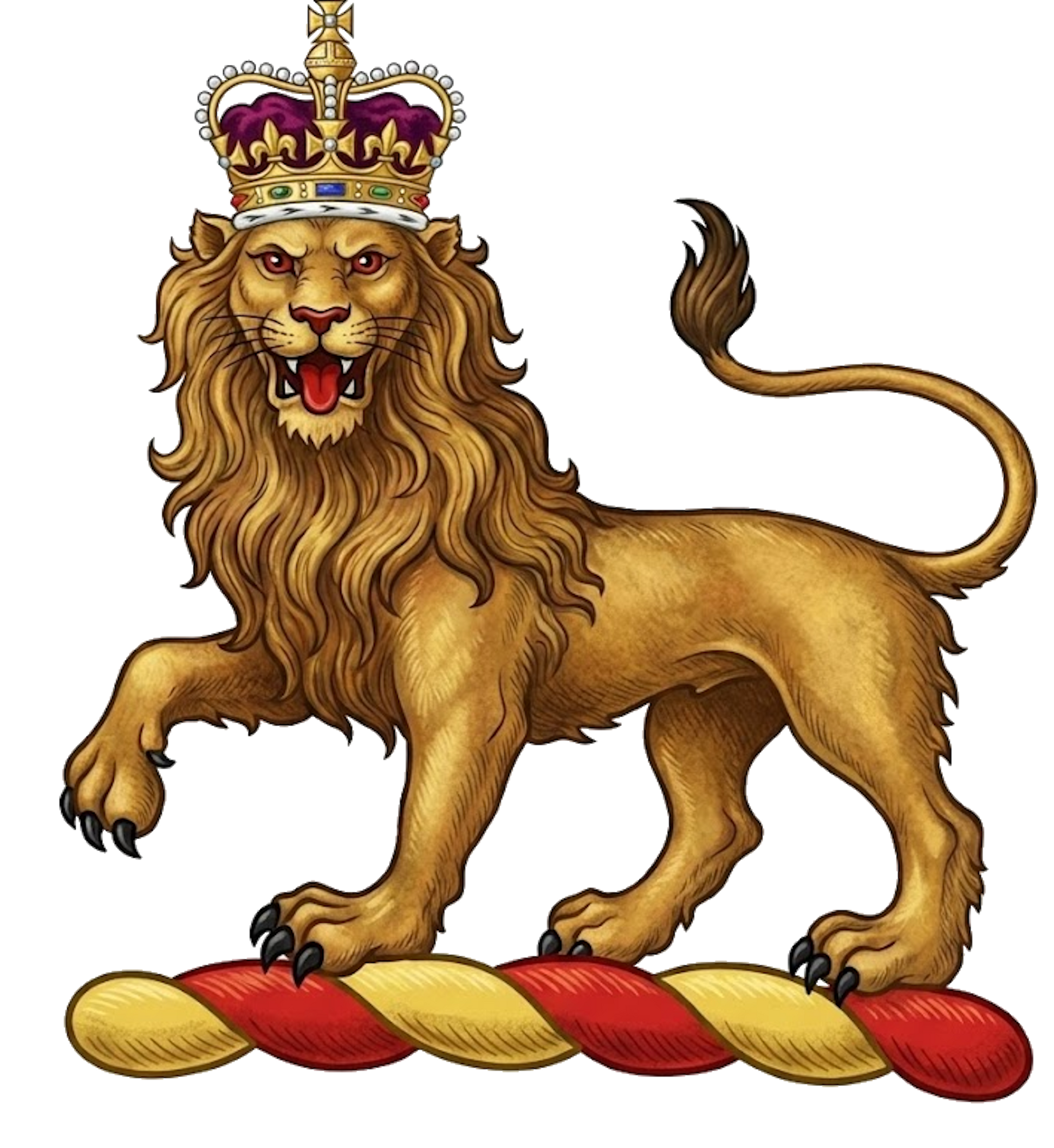 Lion Passant Guardant Imperially Crowned digital download: Includes Color PNG, B&W PNG, and SVG vector files
