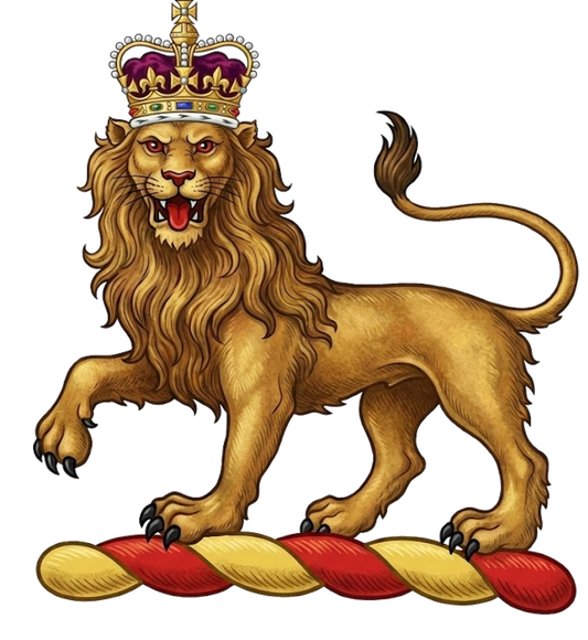 Lion Passant Guardant Imperially Crowned digital download: Includes Color PNG, B&W PNG, and SVG vector files