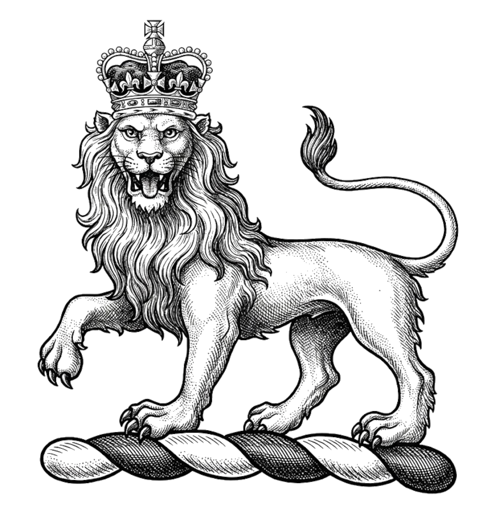 Lion Passant Guardant Imperially Crowned digital download: Includes Color PNG, B&W PNG, and SVG vector files