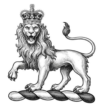 Lion Passant Guardant Imperially Crowned digital download: Includes Color PNG, B&W PNG, and SVG vector files