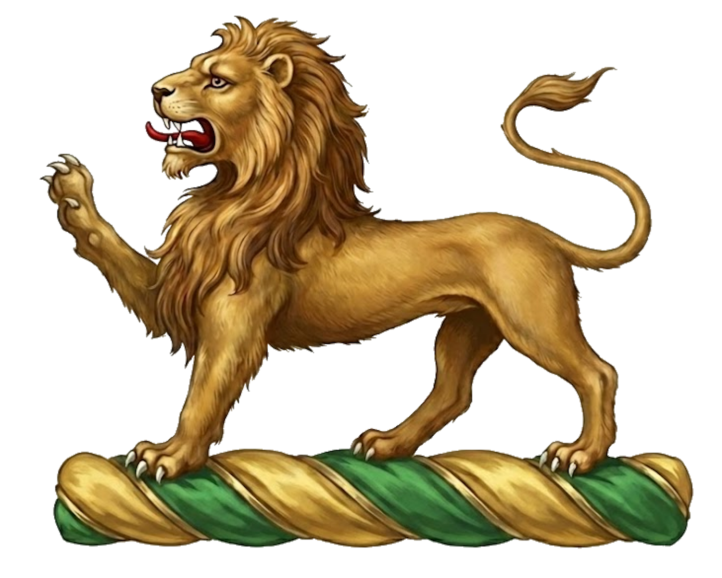 A lion passant, the tail extended, proper digital download: Includes Color PNG, B&W PNG, and SVG vector files