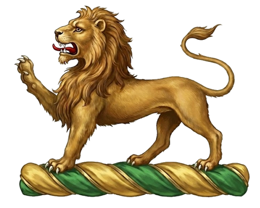 A lion passant, the tail extended, proper digital download: Includes Color PNG, B&W PNG, and SVG vector files