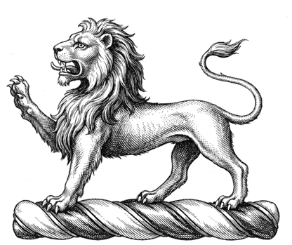 A lion passant, the tail extended, proper digital download: Includes Color PNG, B&W PNG, and SVG vector files