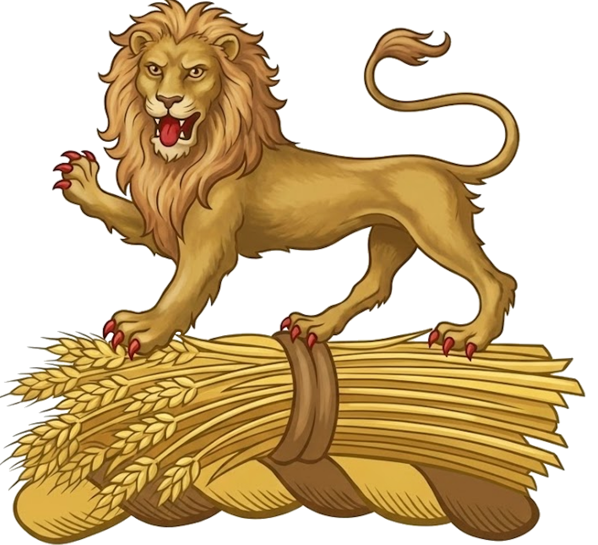 On a garb in fess, a lion passant guardant digital download: Includes Color PNG, B&W PNG, and SVG vector files