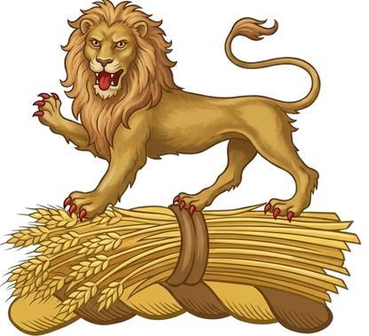 On a garb in fess, a lion passant guardant digital download: Includes Color PNG, B&W PNG, and SVG vector files