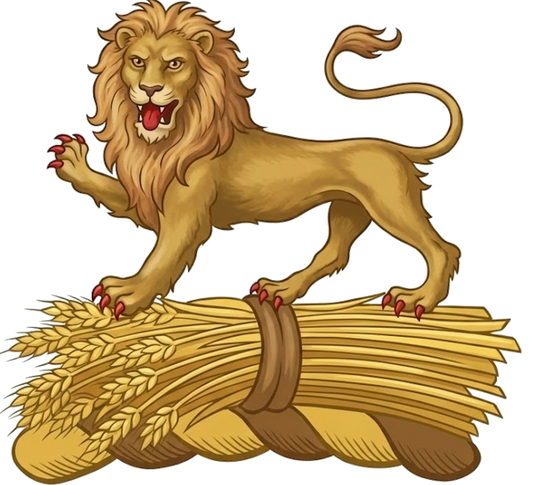 On a garb in fess, a lion passant guardant digital download: Includes Color PNG, B&W PNG, and SVG vector files