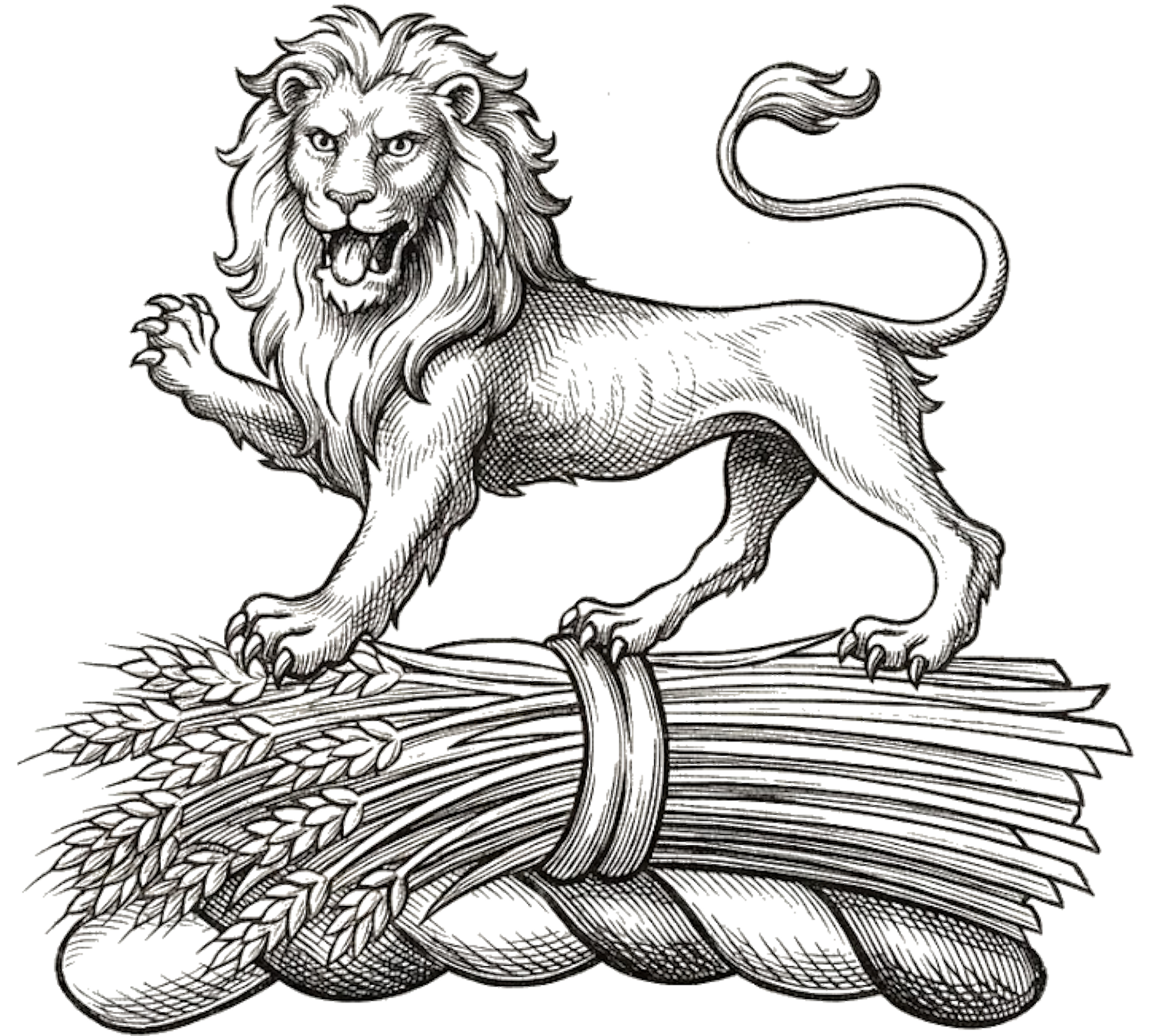On a garb in fess, a lion passant guardant digital download: Includes Color PNG, B&W PNG, and SVG vector files