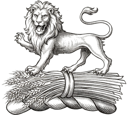 On a garb in fess, a lion passant guardant digital download: Includes Color PNG, B&W PNG, and SVG vector files