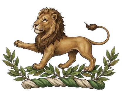 On a garland of laurel in orle a lion passant ppr. digital download: Includes Color PNG, B&W PNG, and SVG vector files