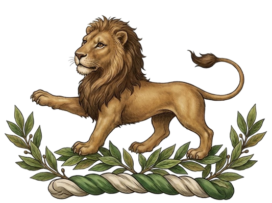 On a garland of laurel in orle a lion passant ppr. digital download: Includes Color PNG, B&W PNG, and SVG vector files