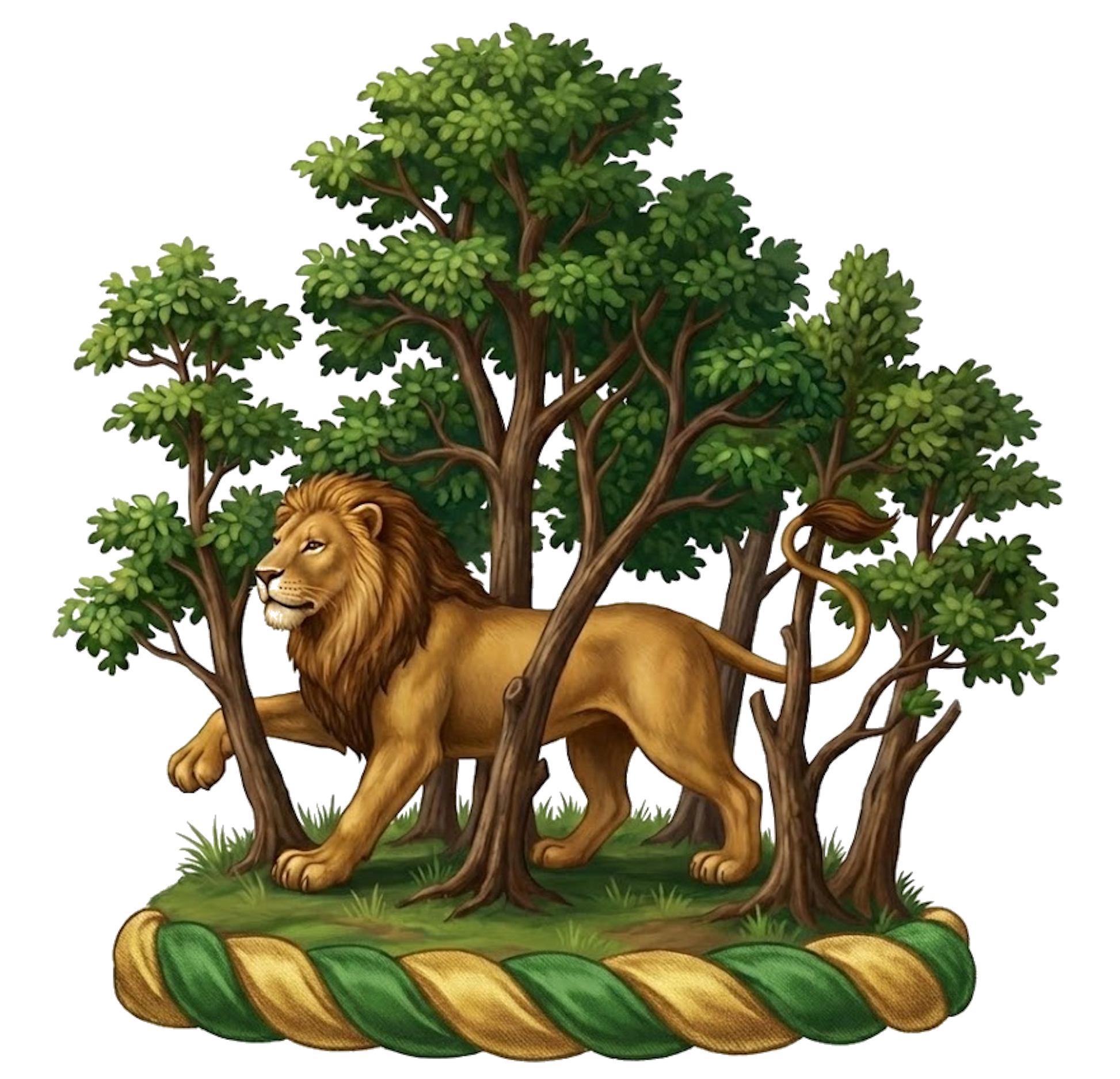A lion in a wood, all proper digital download: Includes Color PNG, B&W PNG, and SVG vector files