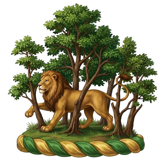 A lion in a wood, all proper digital download: Includes Color PNG, B&W PNG, and SVG vector files