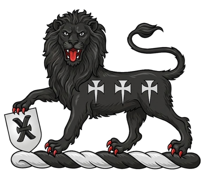 Lion Gardant with Shield digital download: Includes Color PNG, B&W PNG, and SVG vector files