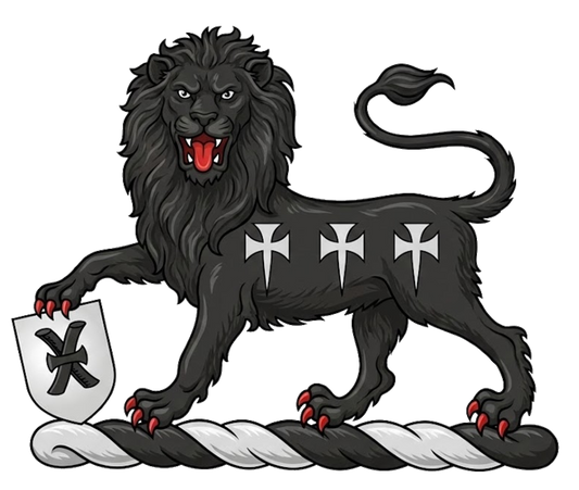 Lion Gardant with Shield digital download: Includes Color PNG, B&W PNG, and SVG vector files