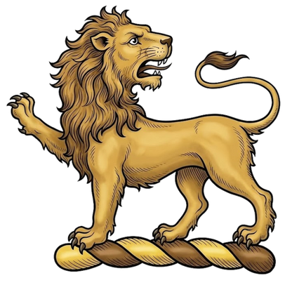 A lion passant regardant, gules digital download: Includes Color PNG, B&W PNG, and SVG vector files